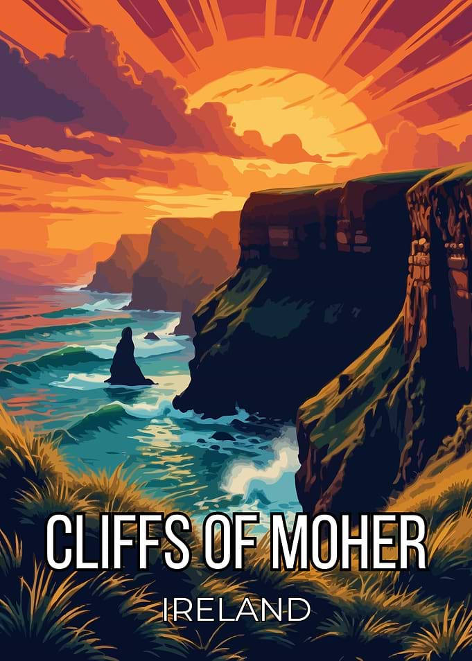 Ireland Moher Golden Horizon