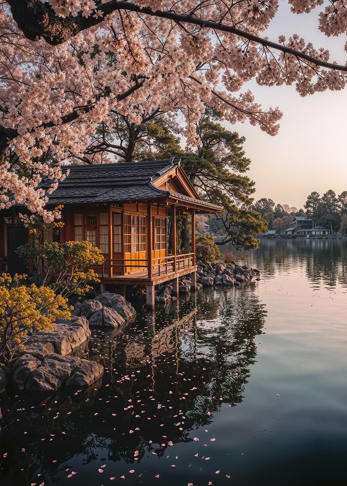House with Cherry Blossoms