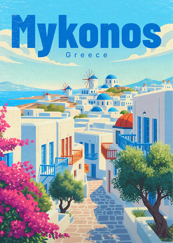 Golden Dusk Over Mykonos