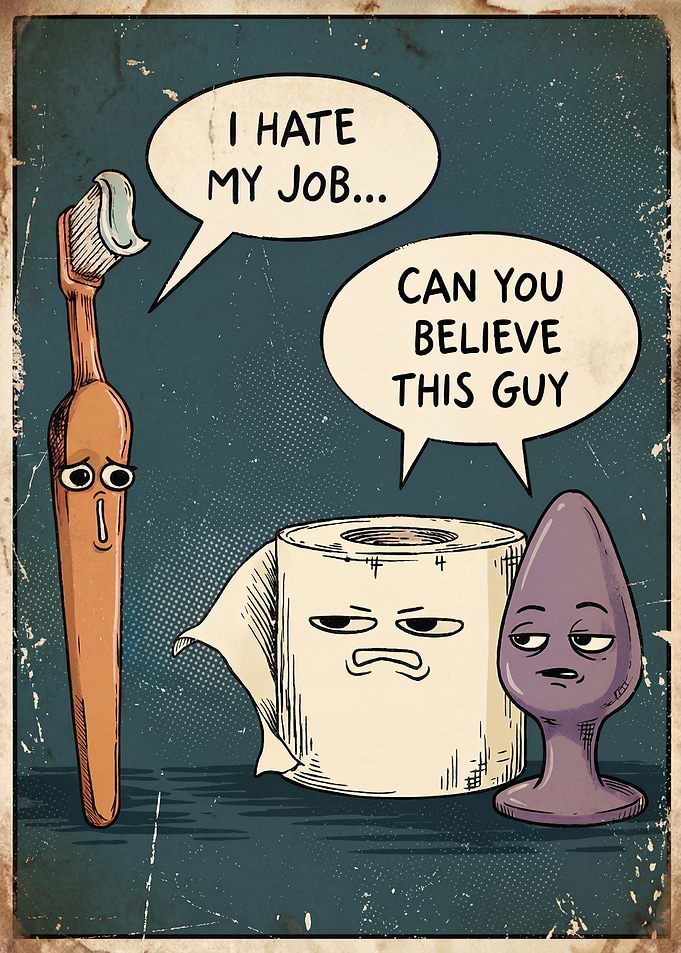 Funny Retro Bathroom Conversation