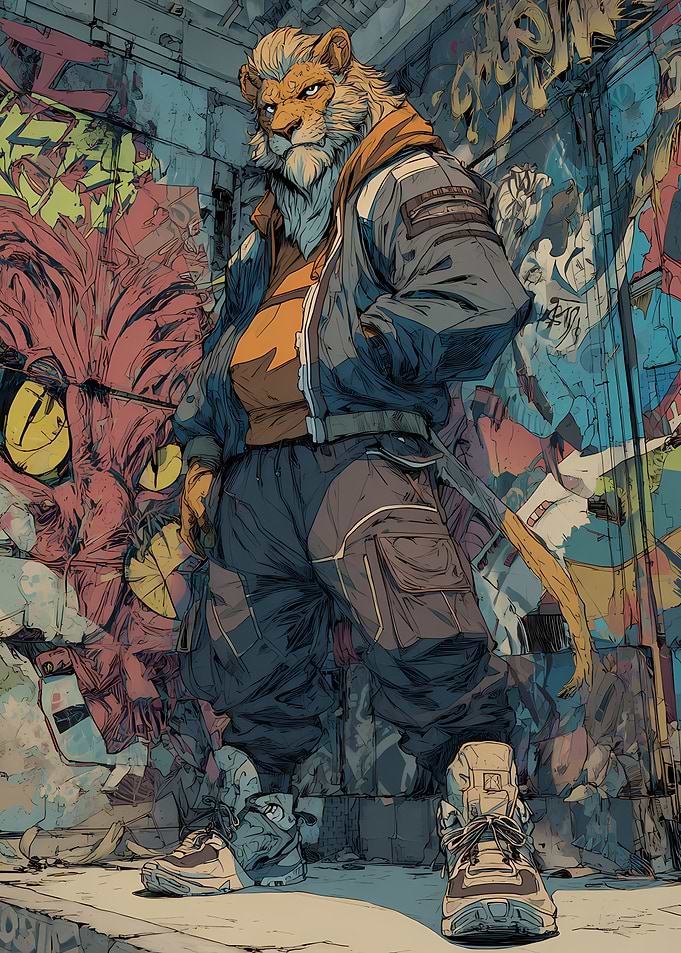 Urban Streetwear Lion