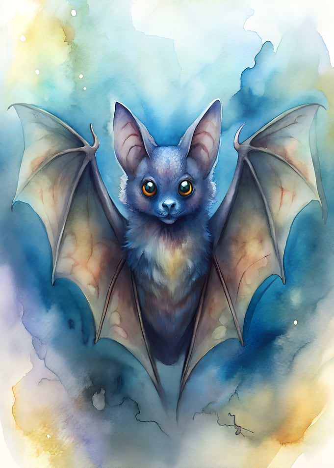 Watercolor Bat