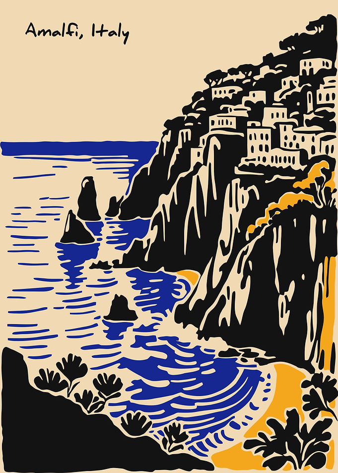Amalfi Coast Italy Illustration