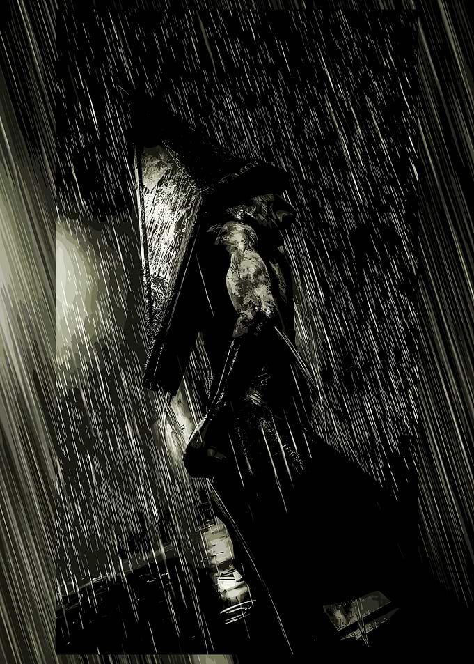 Dark Figure in Rain