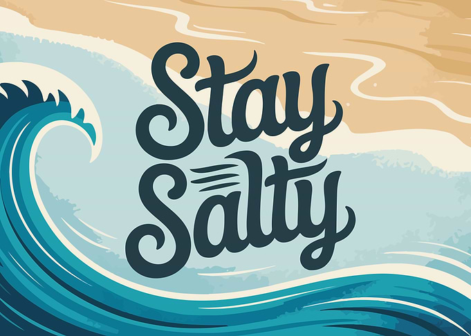 Stay Salty Beach Wave Art