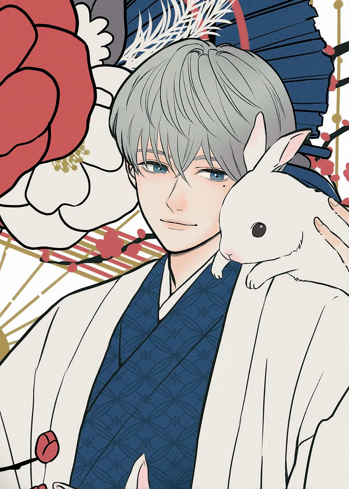 Anime Man with Rabbit