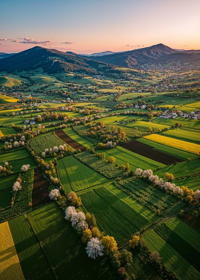Farmland at Sunset