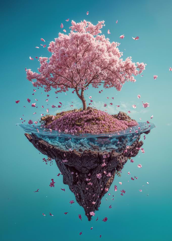 Floating Cherry Blossom Island