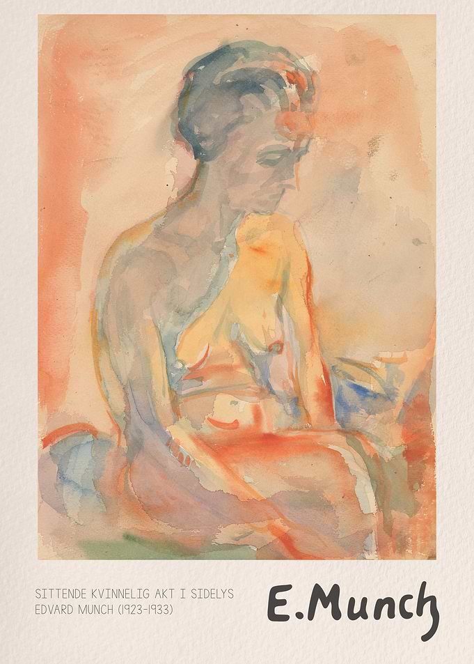 Edvard Munch: Seated Nude in Sidelight