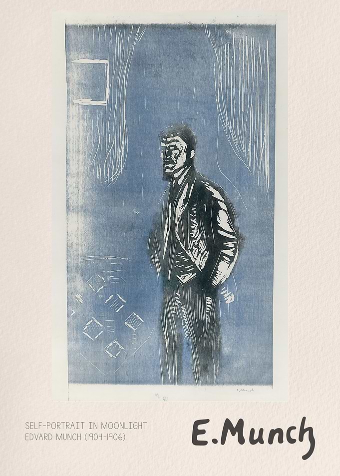 Edvard Munch Self-Portrait in Moonlight