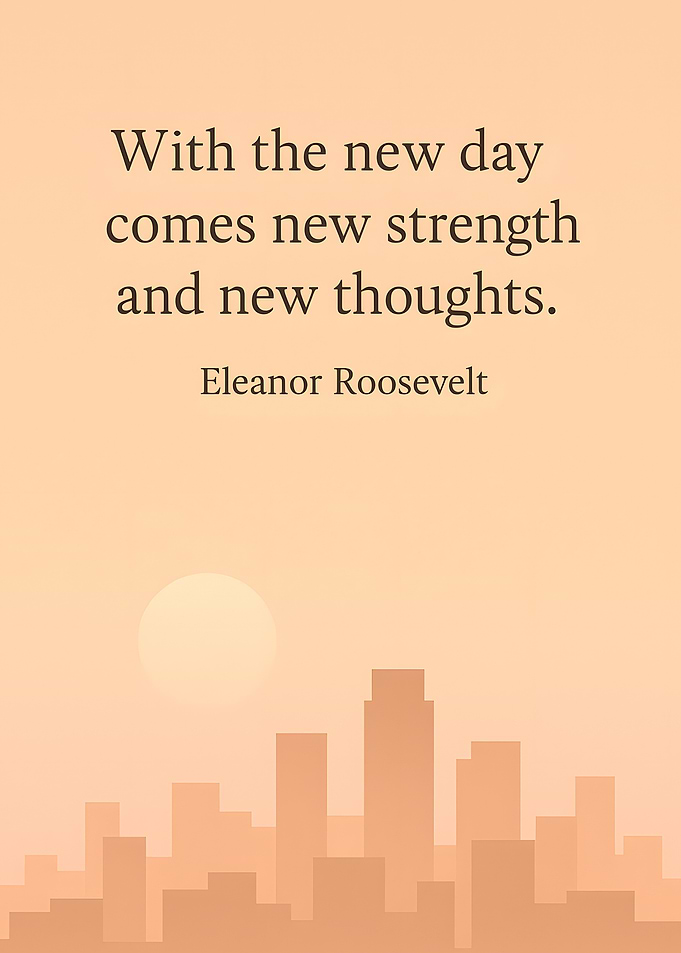 Inspirational Quote with Cityscape Silhouette