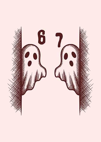 Peeking Ghosts Saying 67 Funny Halloween Six Seven Humor