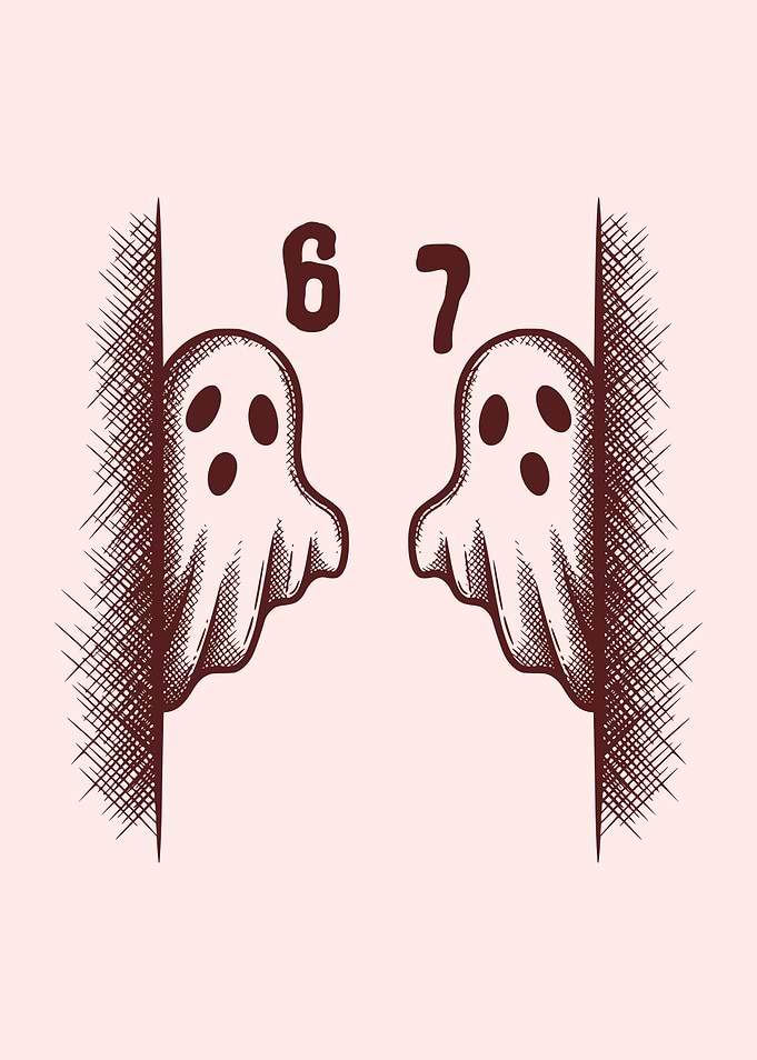 Peeking Ghosts Saying 67 Funny Halloween Six Seven Humor