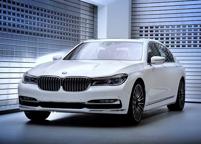 White BMW 7 Series Front View