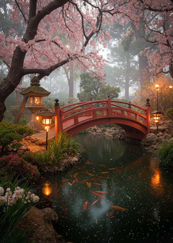 Koi Red Bridge