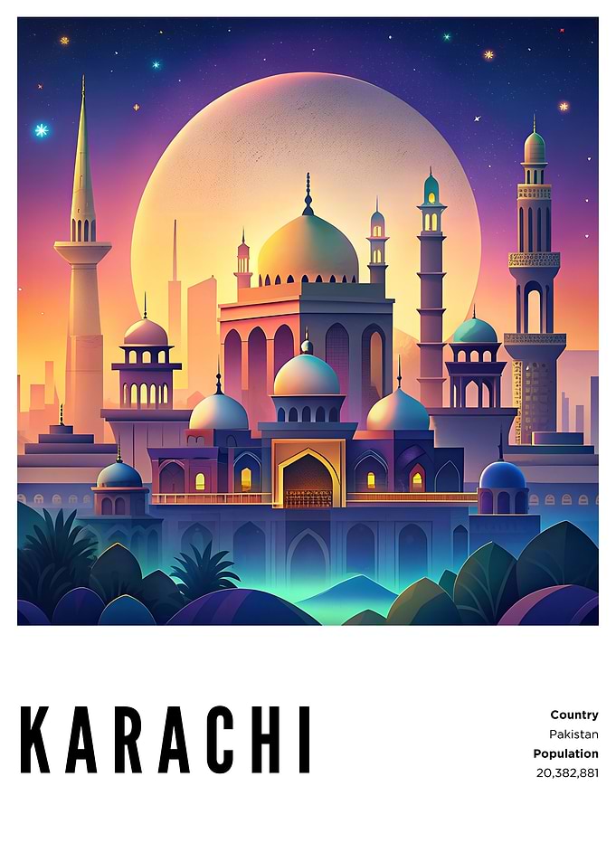 Karachi Pakistan Cityscape Art