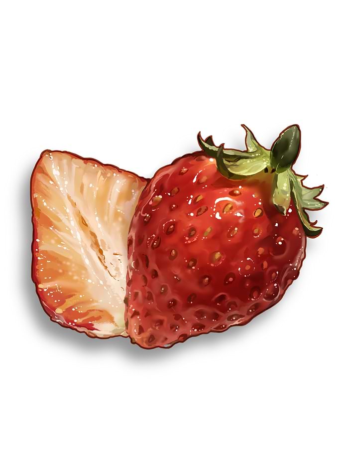 Strawberry and a half illustration