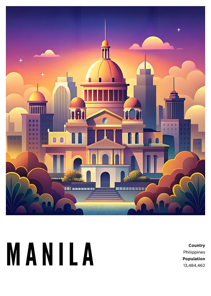 Manila Cityscape Illustration