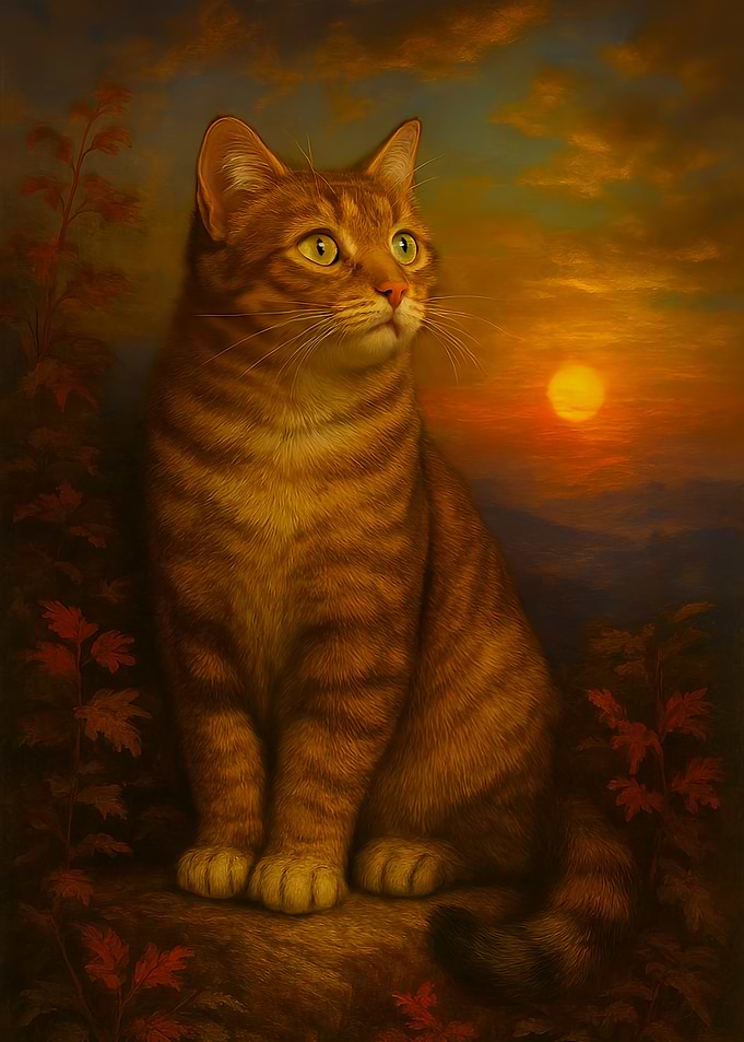 Cat Portrait at Sunset