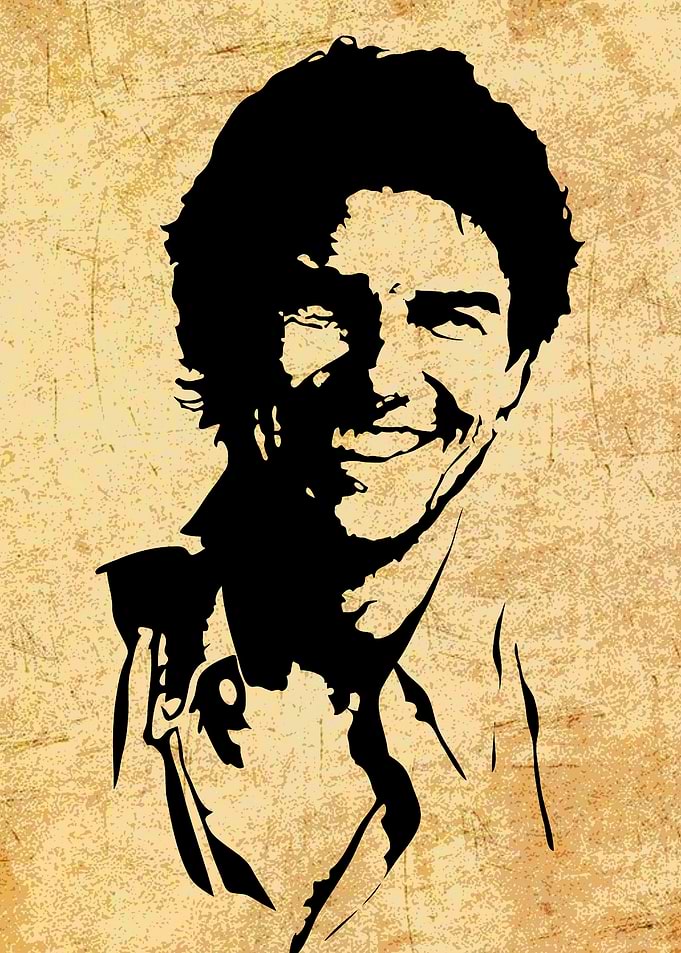 Tom Cruise Portrait in Black and Beige