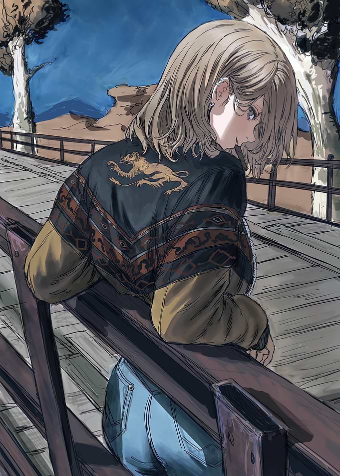 Anime Girl on Bridge