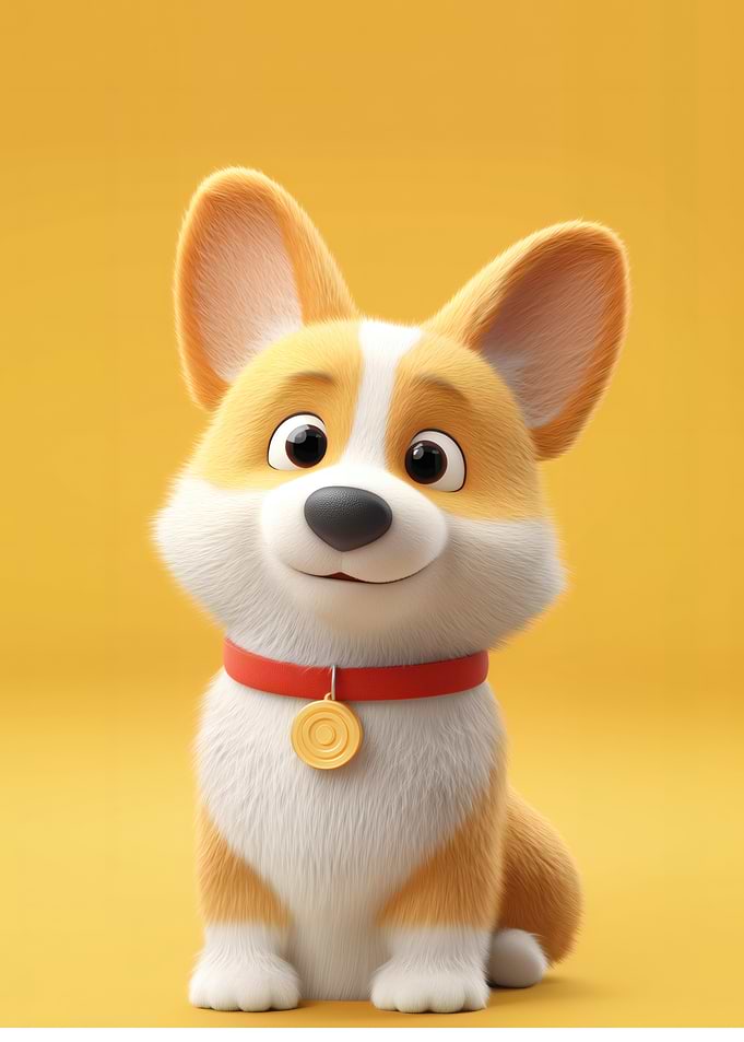 Cute Corgi Puppy Portrait