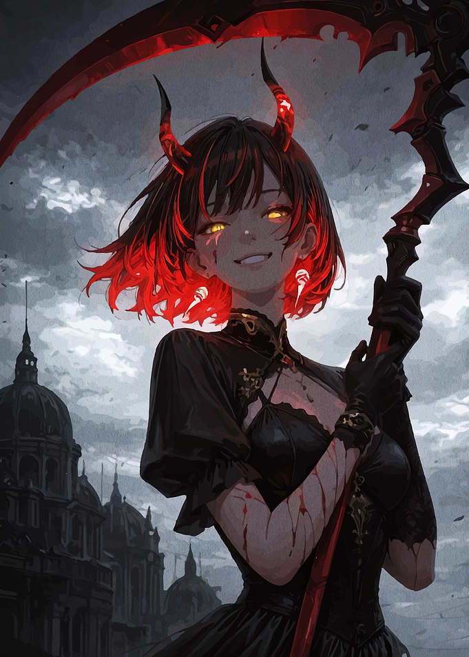 Anime Girl with Red Scythe