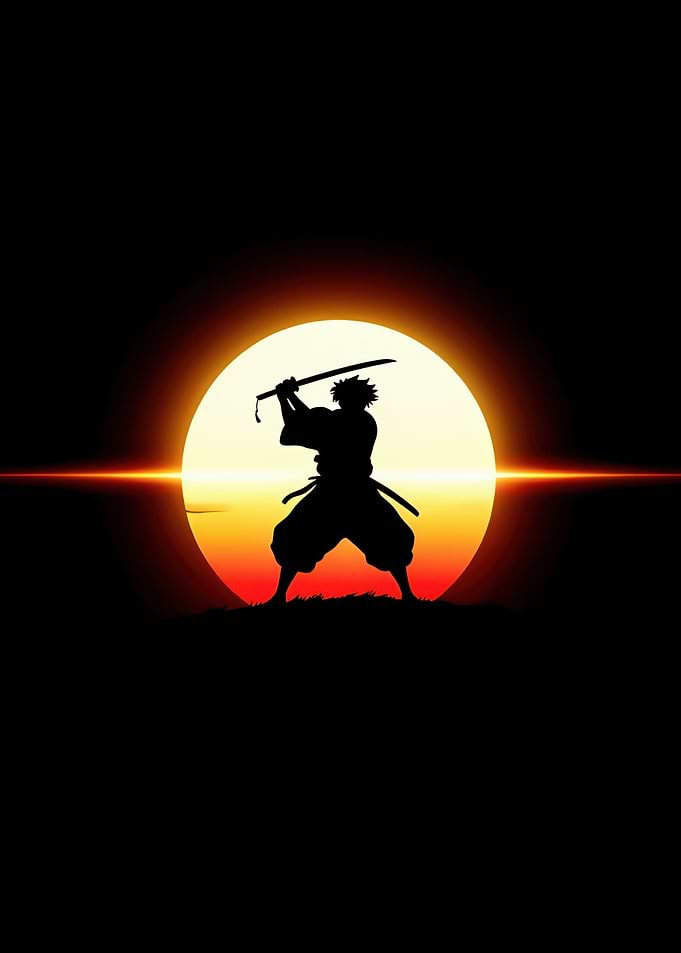 Silhouette Samurai Sunset