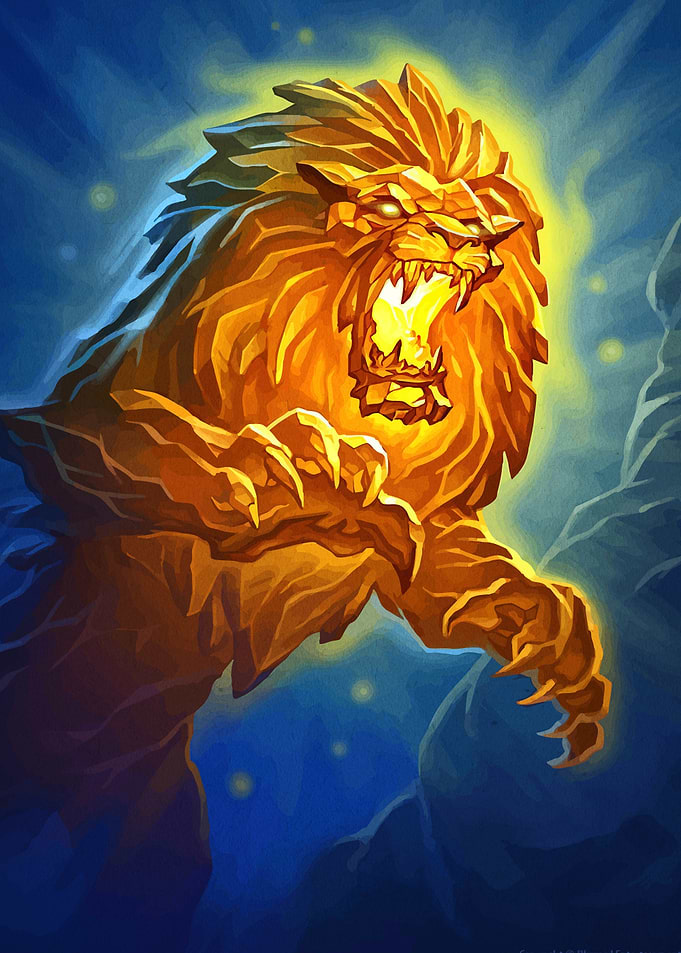 Golden Lion Roaring Fantasy