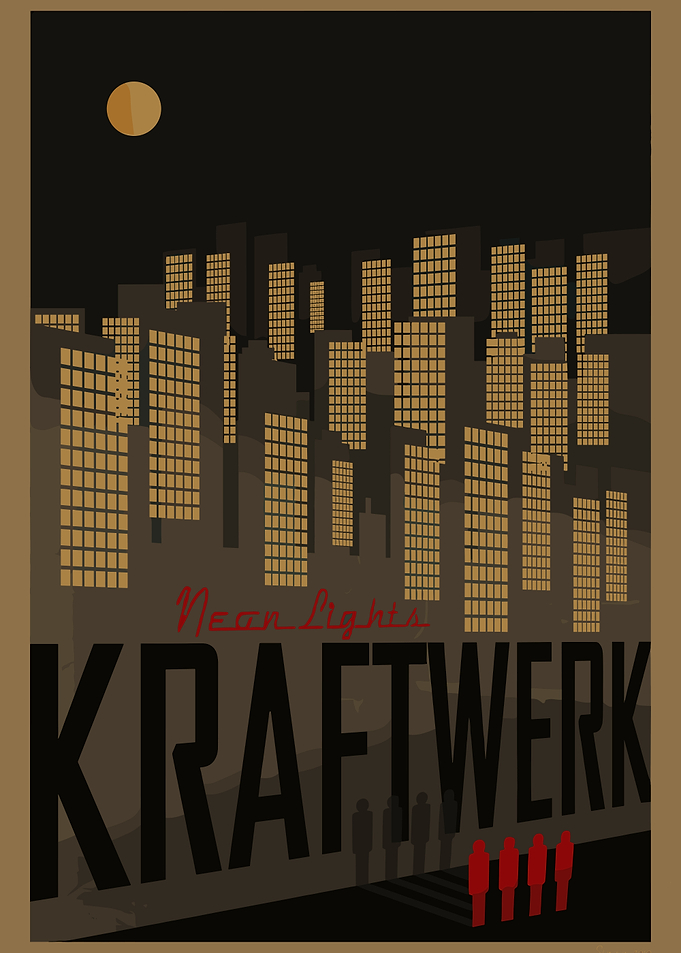 Kraftwerk Neon Lights Album Cover Art