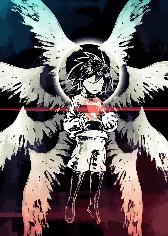 Winged Figure with Glowing Heart