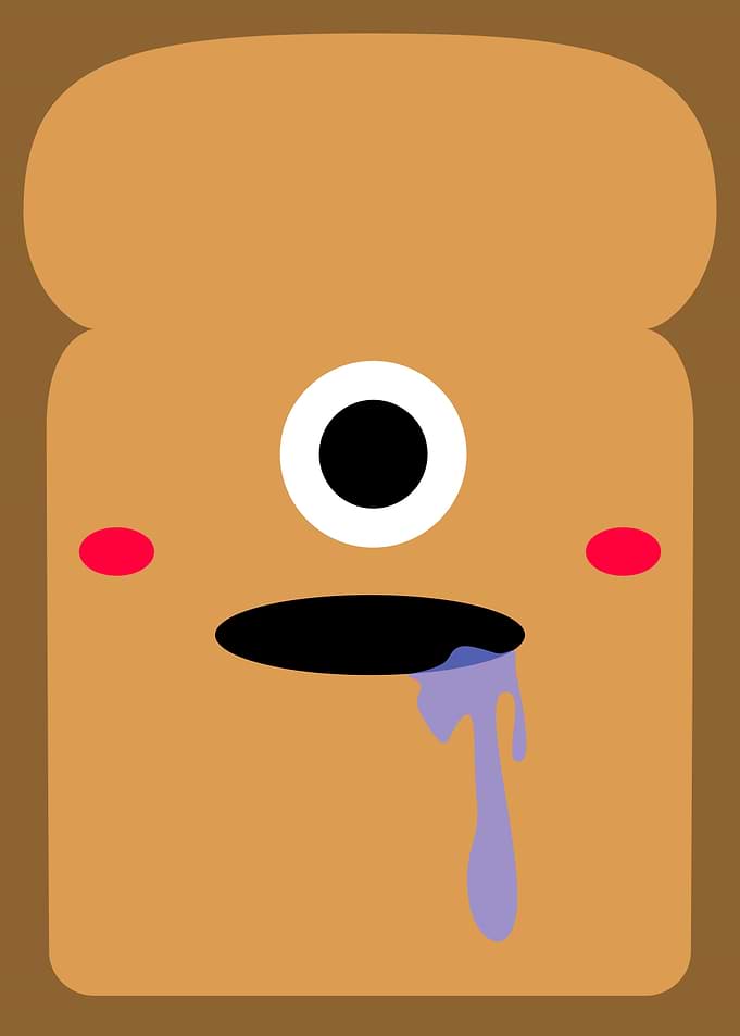 Cute Toast Character with Drool