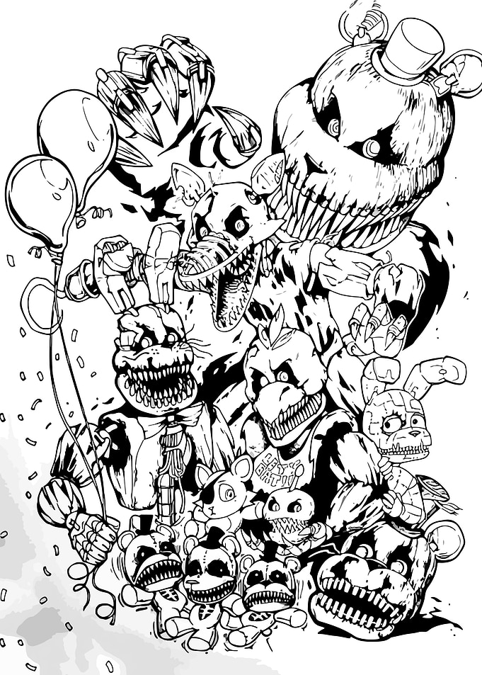 Five Nights at Freddy's Nightmare Lineart