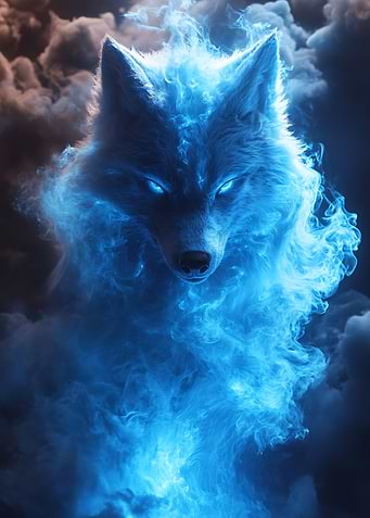 Blue Fire Wolf