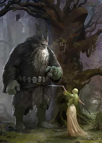 Forest Encounter: Giant and Elf