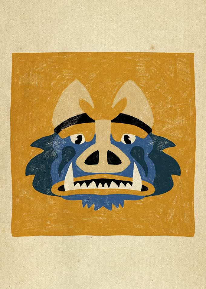 Dancing Diablitos - Monster Face Illustration