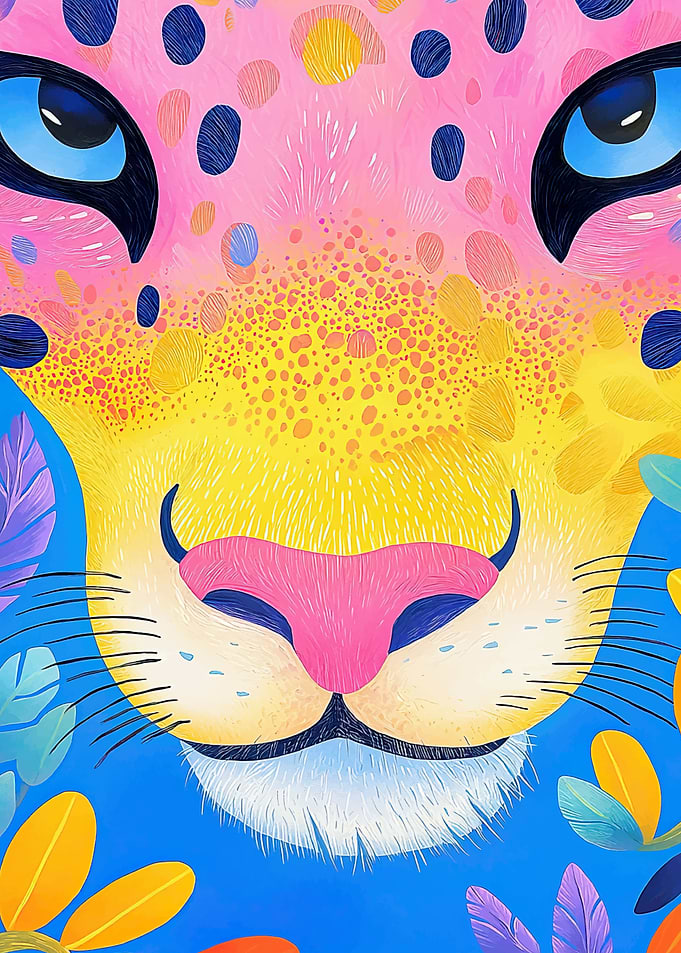 Colorful Leopard Portrait