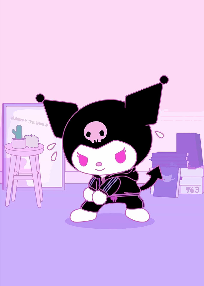 Kuromi in a tracksuit