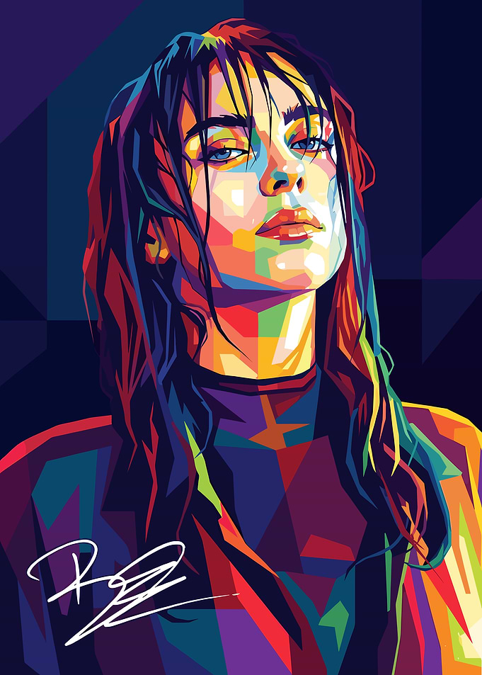 Billie Eilish Colorful Portrait