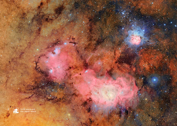 Trifid and Lagoon Nebula Poster – Vera C. Rubin Observatory