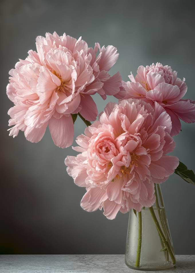 Pink Peonies in Vase Still Life