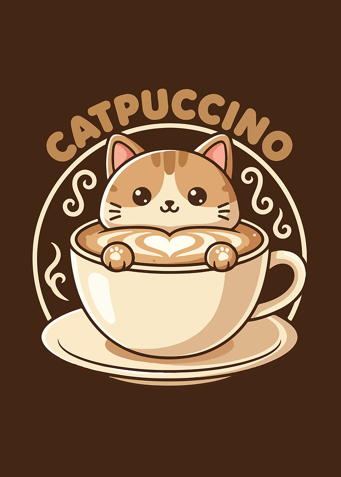 Catpuccino: Cute Cat in Coffee Cup