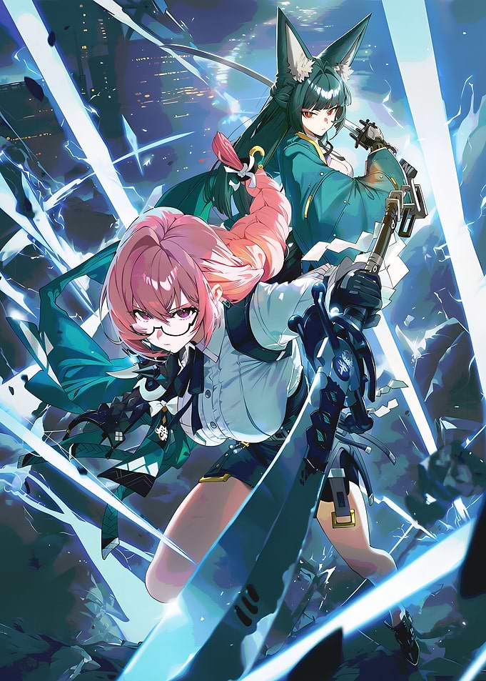 Anime Girls with Swords in Action