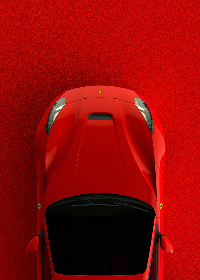 Red Ferrari Top View