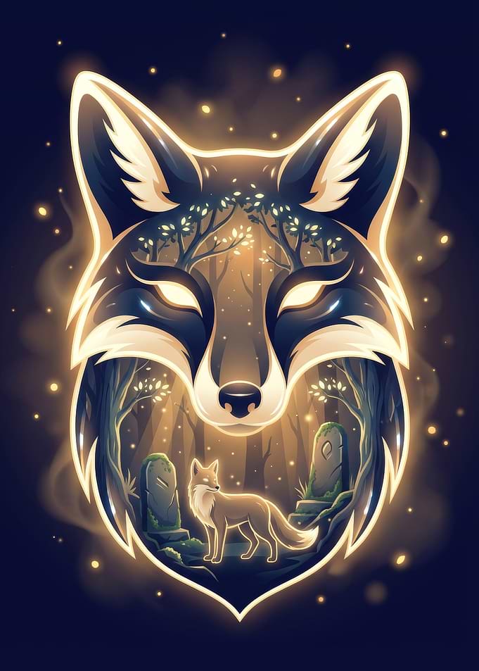 Fox in Forest Portrait