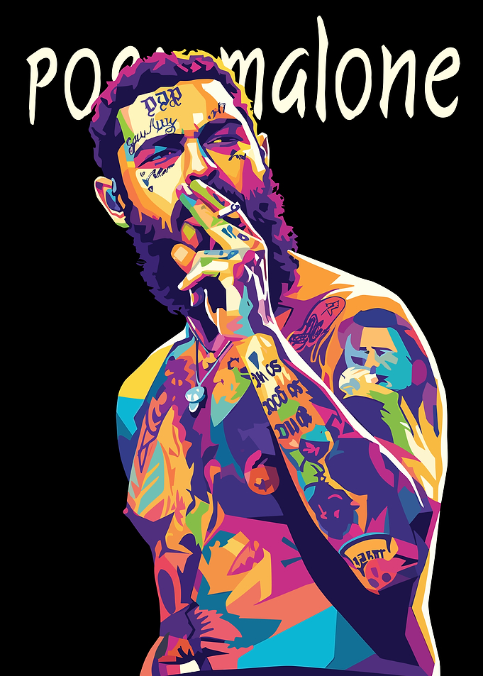 Post Malone Colorful Portrait