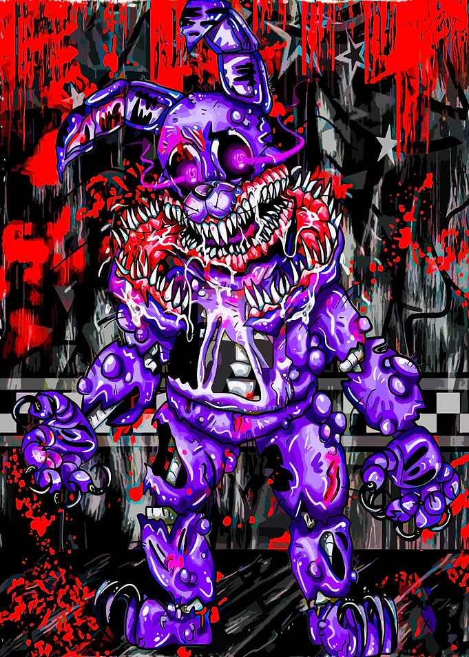 Nightmare Bonnie Animatronic Horror Art
