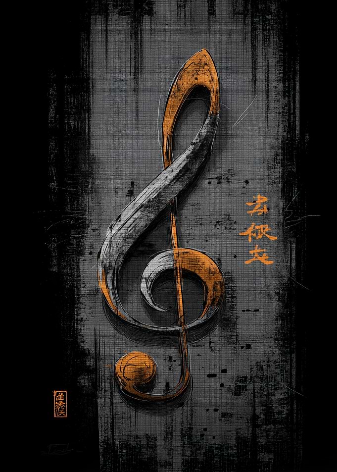 Ukiyo Minimalism Treble Clef