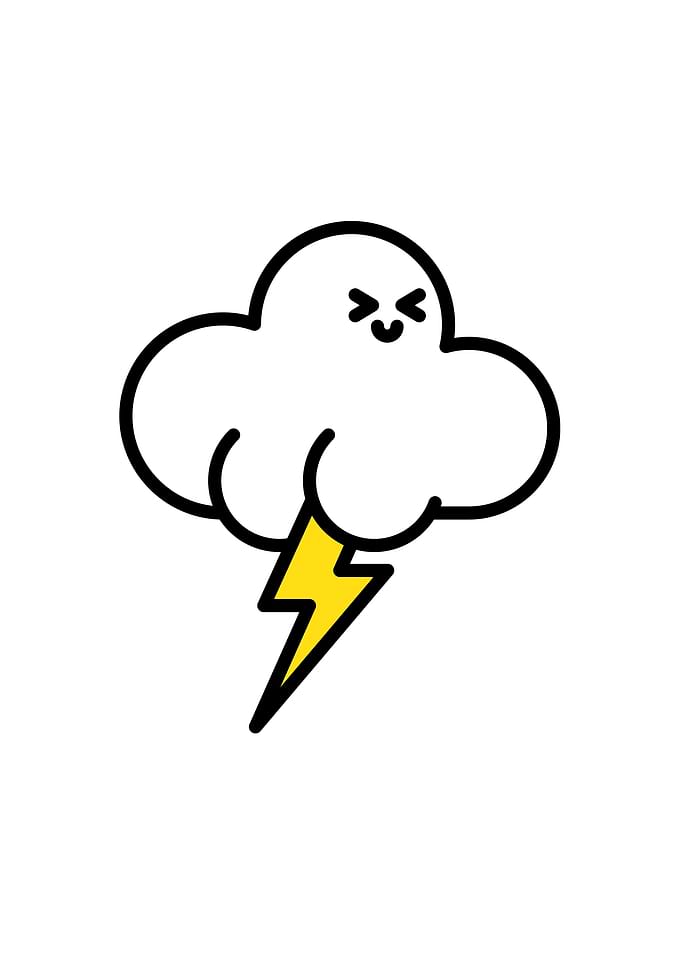 Cloud Fart - Cute Cloud with Lightning Bolt
