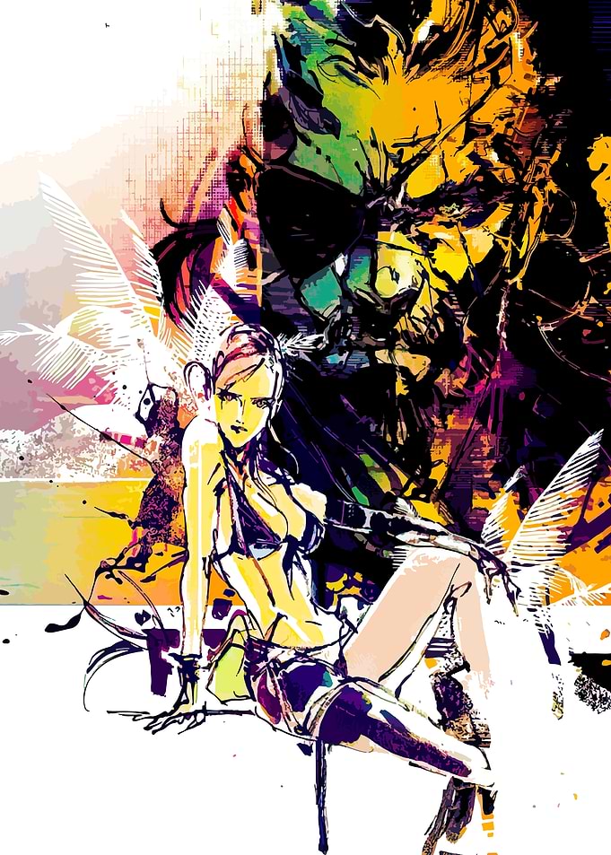 Woman and Abstract Figure Digital Art